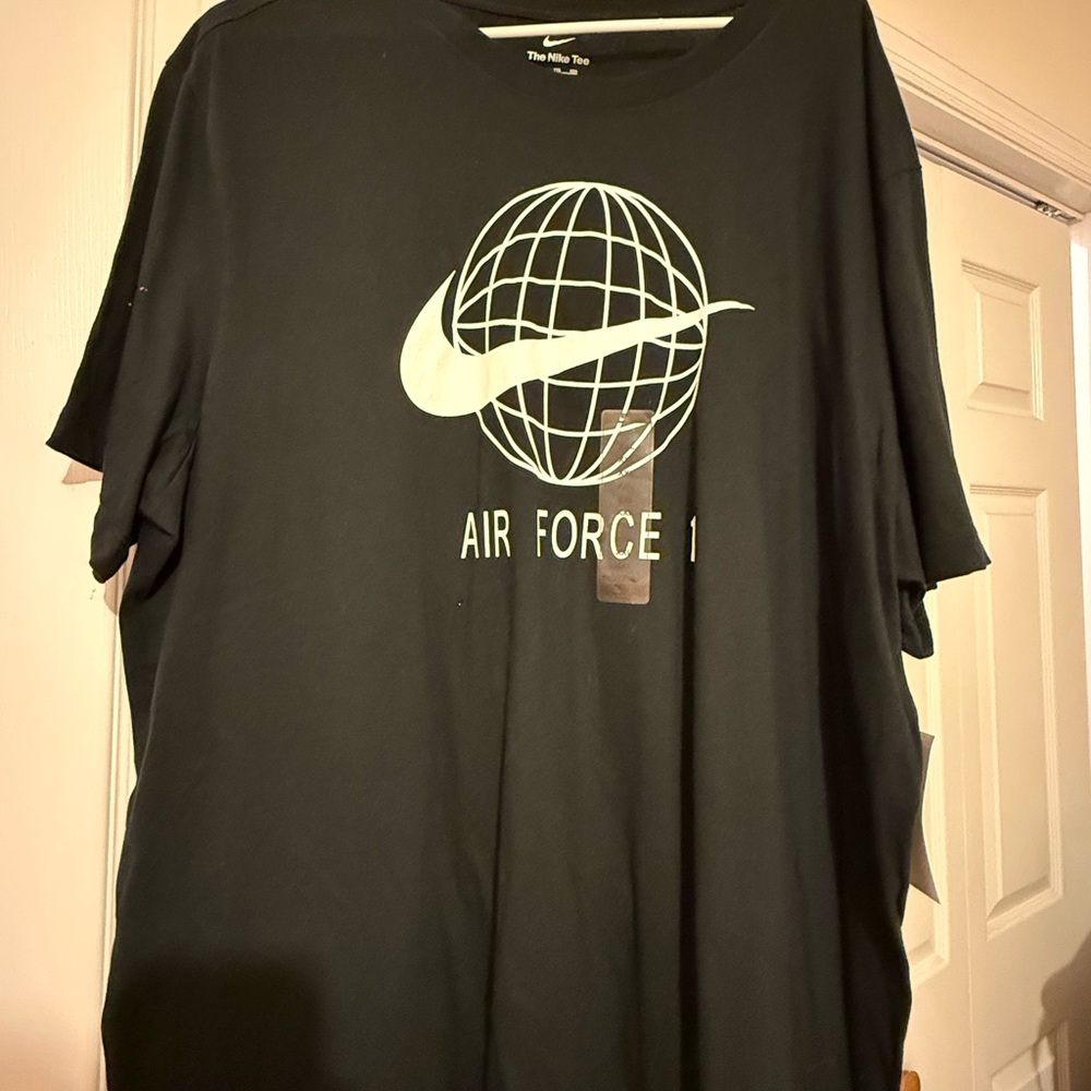 Nike Air Force 1 Black Tee with Globe Design